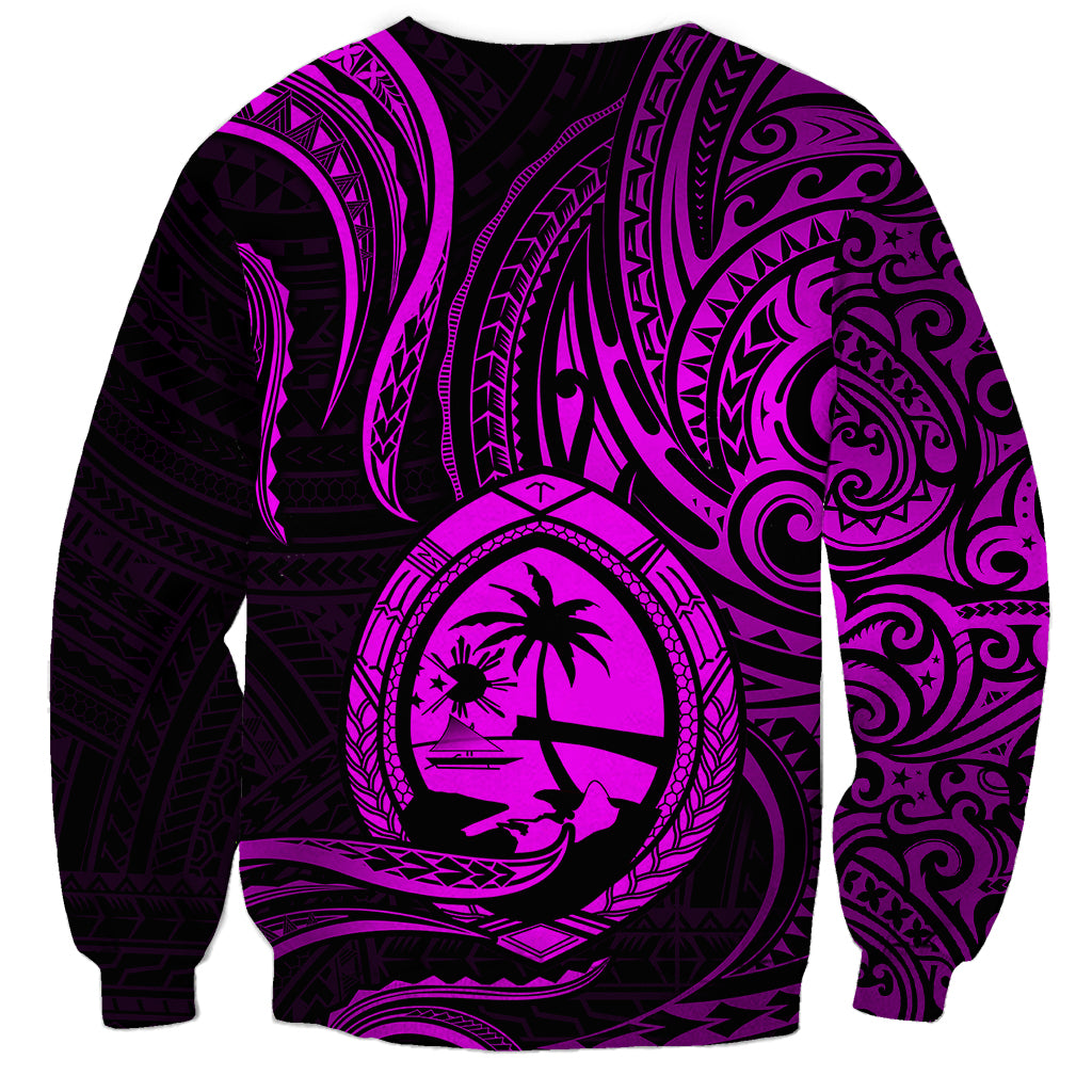 Polynesian Pride Guam Sweatshirt With Polynesian Tribal Tattoo and Coat of Arms Purple Version LT9 - Polynesian Pride