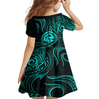 Polynesian Guam Coat of Arms Family Matching Puletasi and Hawaiian Shirt Polynesian Tribal Tattoo Turquoise Version LT9 - Polynesian Pride