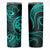 Polynesian Guam Coat of Arms Skinny Tumbler Polynesian Tribal Tattoo Turquoise Version