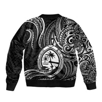 Polynesian Pride Guam Bomber Jacket With Polynesian Tribal Tattoo and Coat of Arms Black Version LT9 - Polynesian Pride