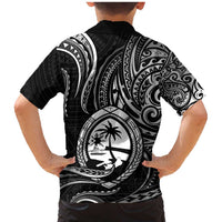 Polynesian Guam Coat of Arms Family Matching Mermaid Dress and Hawaiian Shirt Polynesian Tribal Tattoo Black Version LT9 - Polynesian Pride