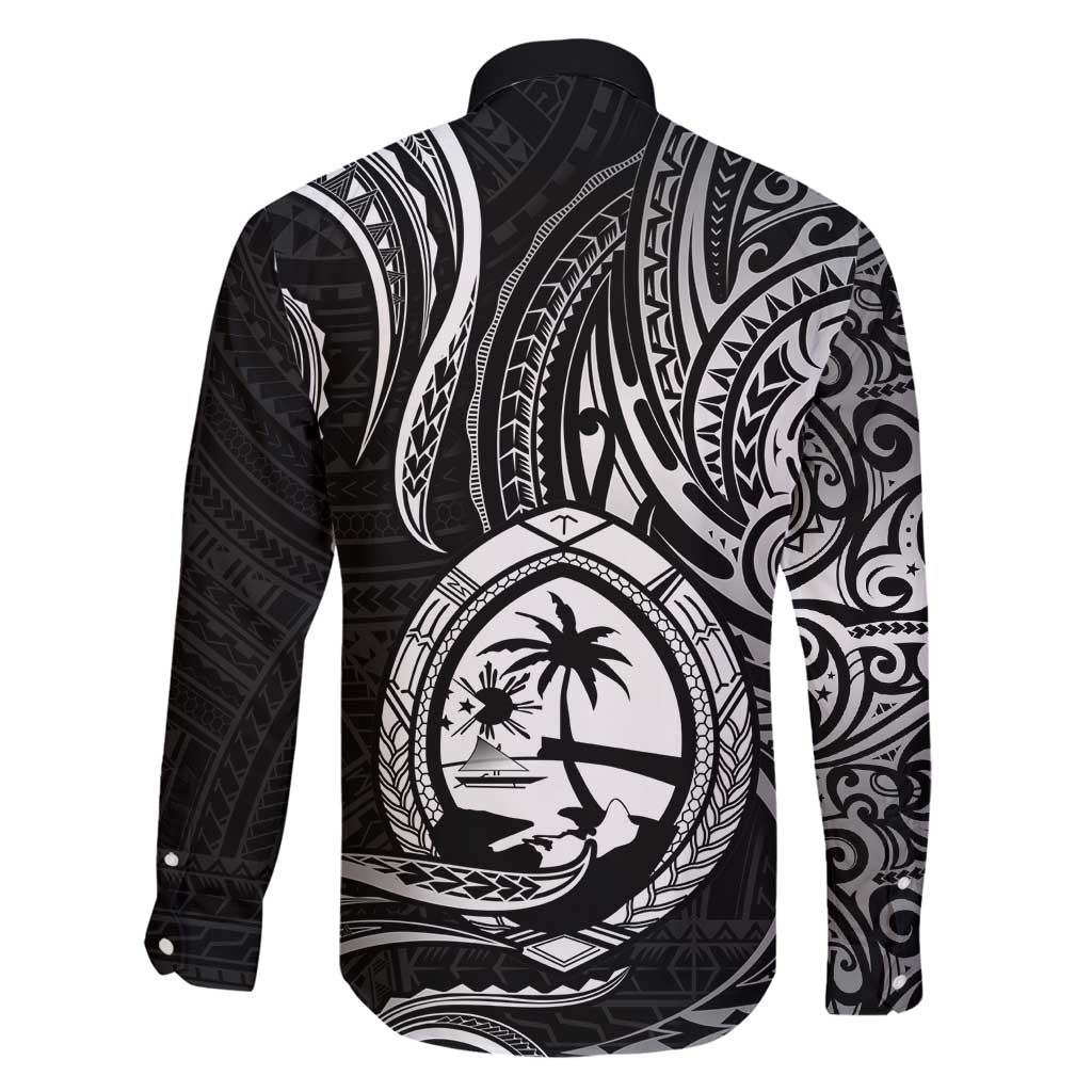 Polynesian Guam Coat of Arms Family Matching Mermaid Dress and Hawaiian Shirt Polynesian Tribal Tattoo Black Version LT9 - Polynesian Pride