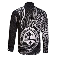 Polynesian Guam Coat of Arms Family Matching Tank Maxi Dress and Hawaiian Shirt Polynesian Tribal Tattoo Black Version LT9 - Polynesian Pride