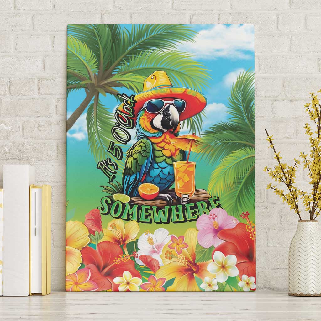 Always 5 O'clock Canvas Wall Art Hawaiian Tropical Parrot - Polynesian Pride