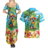 Always 5 O'clock Couples Matching Summer Maxi Dress and Hawaiian Shirt Hawaiian Tropical Parrot - Polynesian Pride