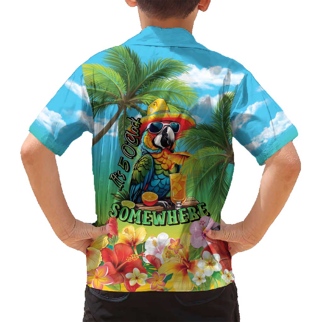 Always 5 O'clock Family Matching Summer Maxi Dress and Hawaiian Shirt Hawaiian Tropical Parrot - Polynesian Pride