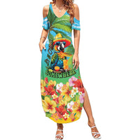 Always 5 O'clock Family Matching Summer Maxi Dress and Hawaiian Shirt Hawaiian Tropical Parrot - Polynesian Pride