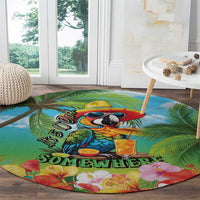 Always 5 O'clock Round Carpet Hawaiian Tropical Parrot LT9 - Polynesian Pride
