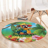 Always 5 O'clock Round Carpet Hawaiian Tropical Parrot LT9 - Polynesian Pride