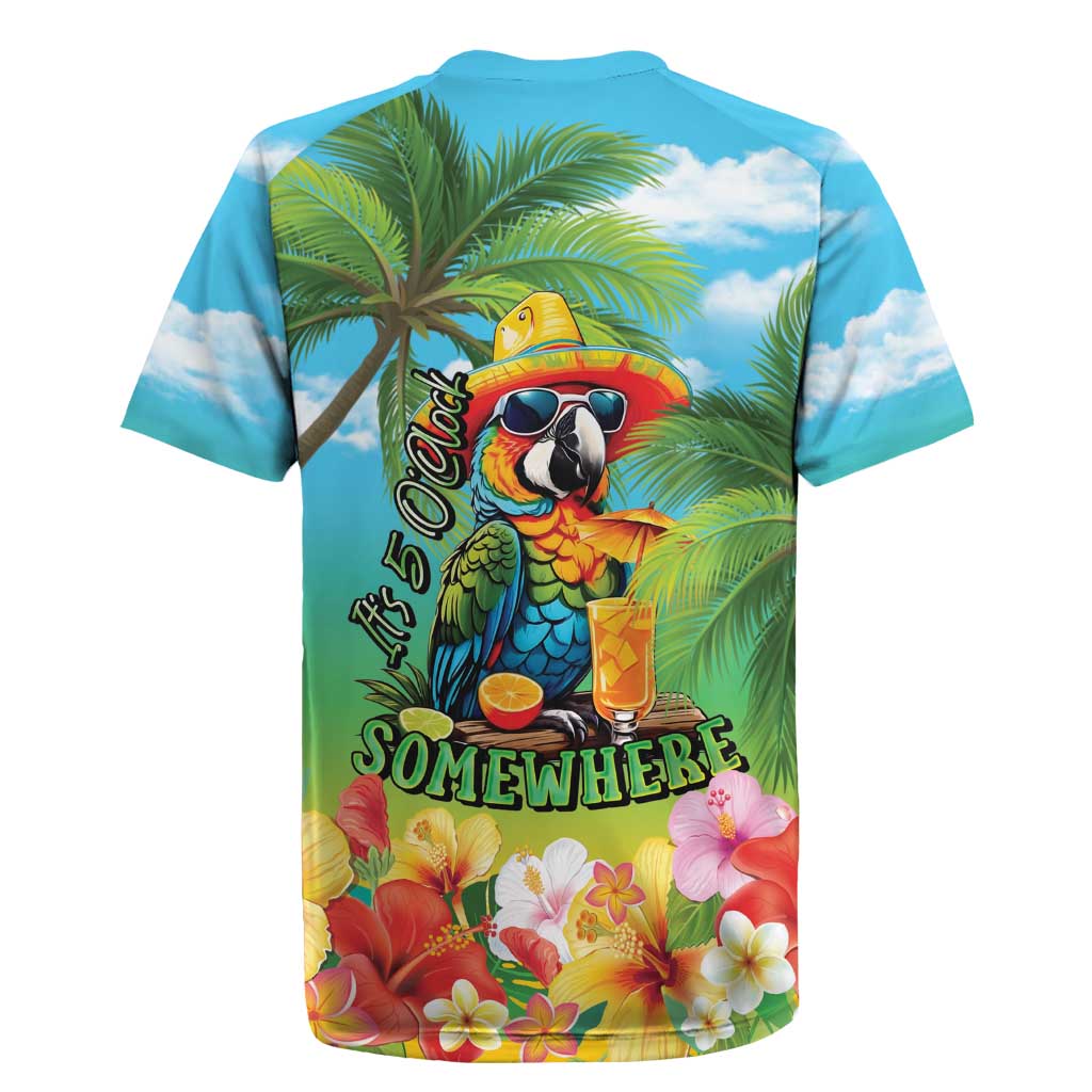 Always 5 O'clock Rugby Jersey Hawaiian Tropical Parrot - Polynesian Pride