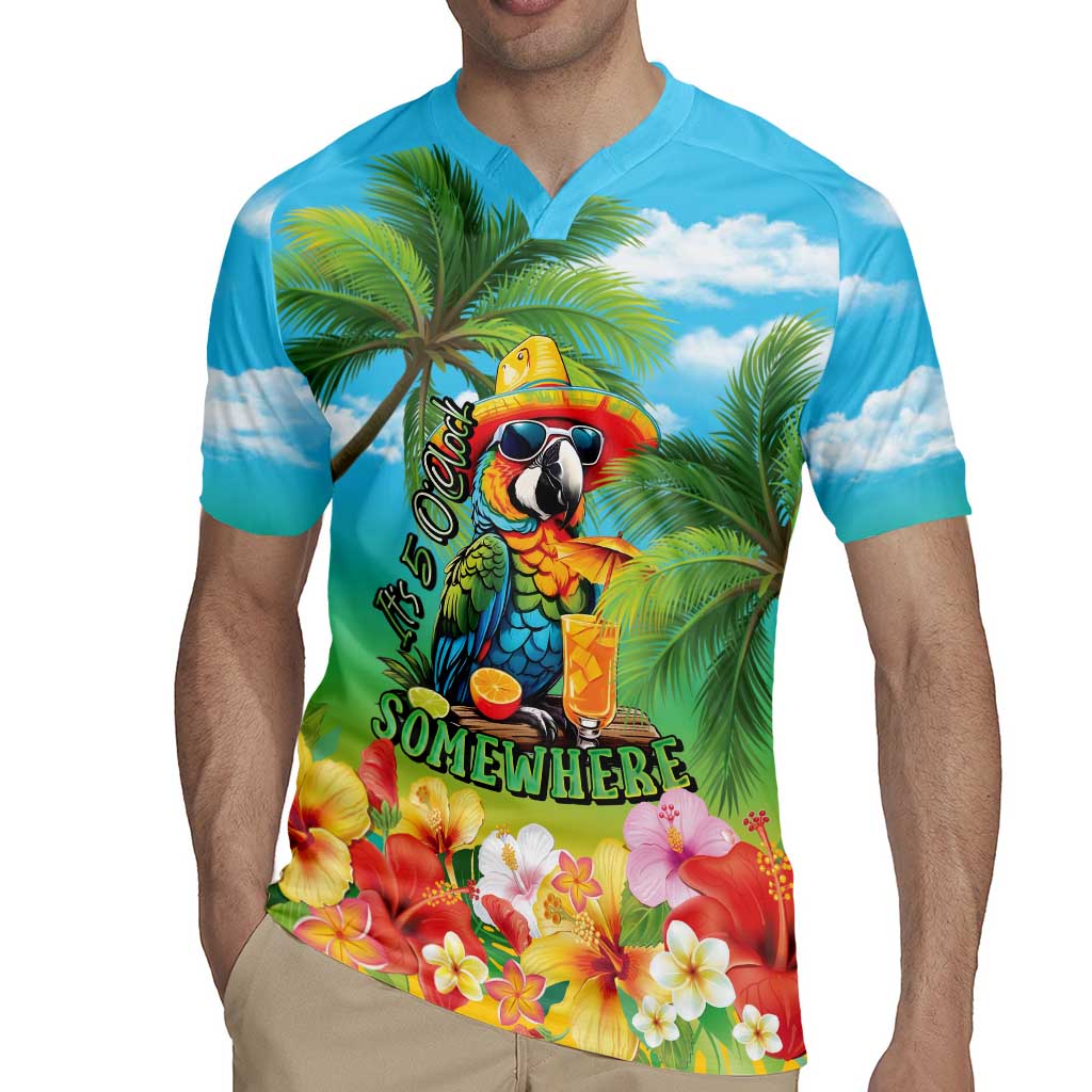 Always 5 O'clock Rugby Jersey Hawaiian Tropical Parrot - Polynesian Pride