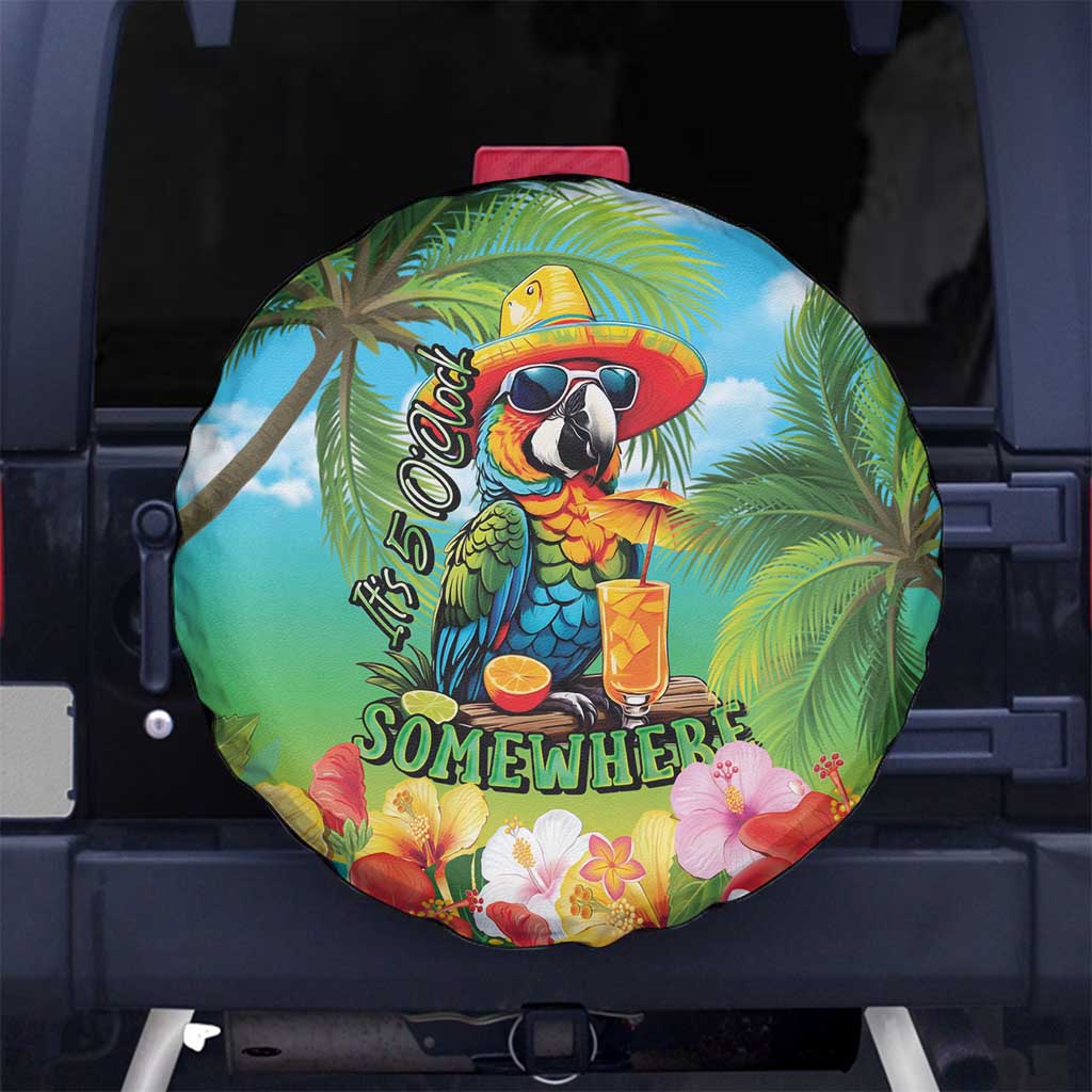 Always 5 O'clock Spare Tire Cover Hawaiian Tropical Parrot - Polynesian Pride