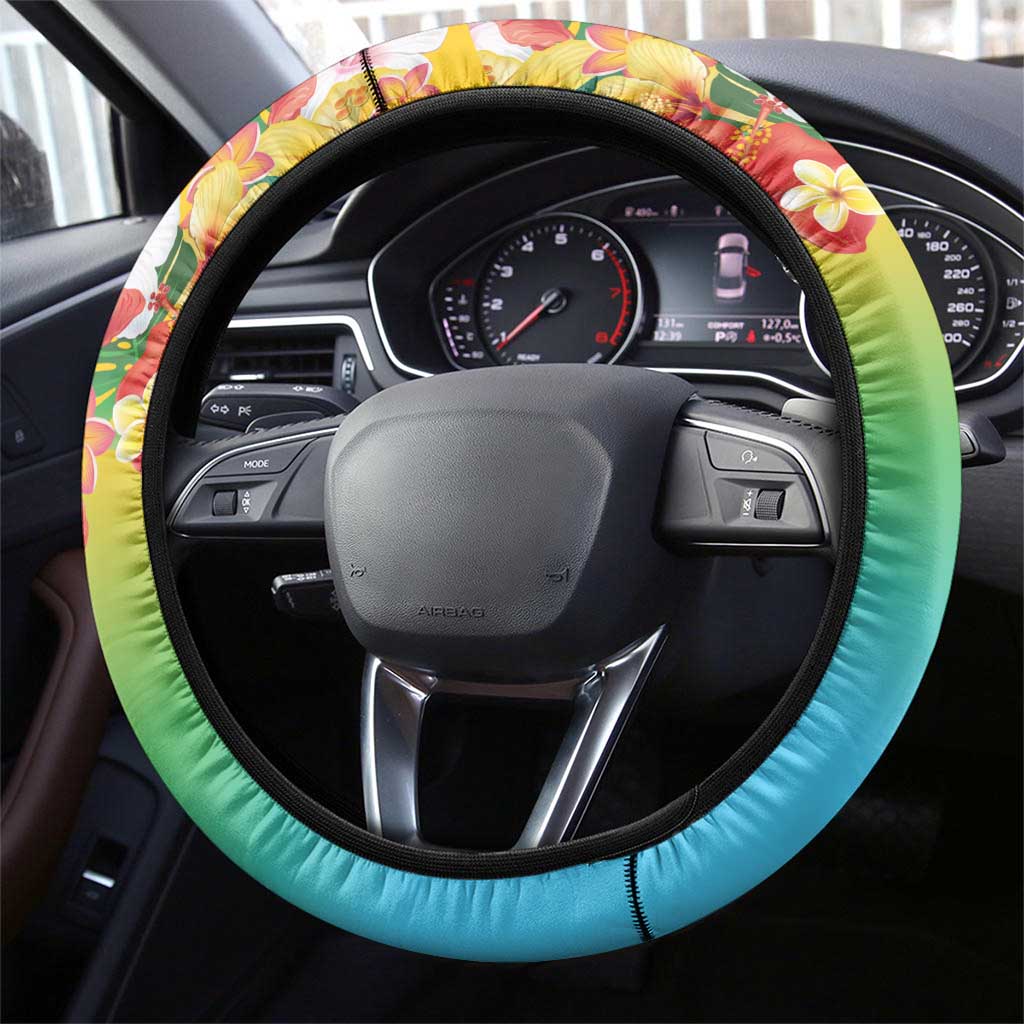 Always 5 O'clock Steering Wheel Cover Hawaiian Tropical Parrot - Polynesian Pride