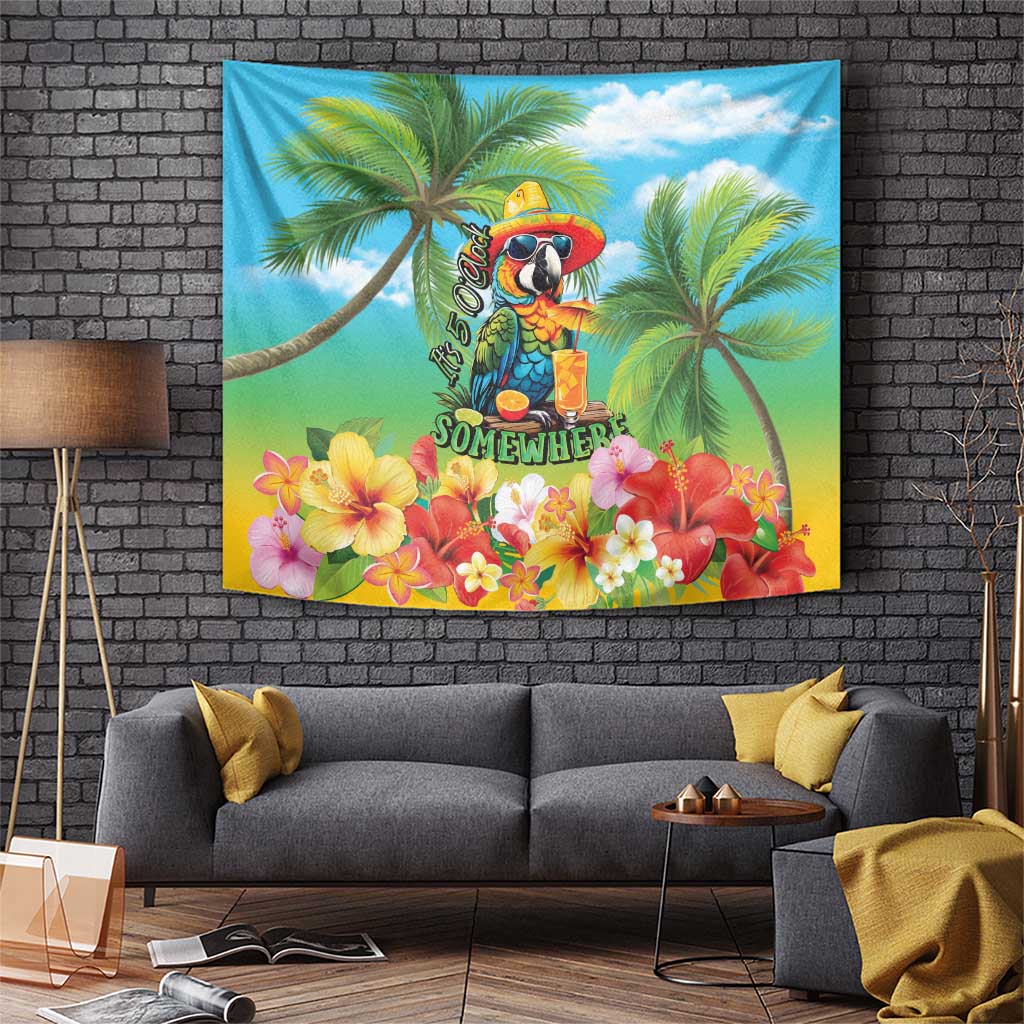 Always 5 O'clock Tapestry Hawaiian Tropical Parrot - Polynesian Pride