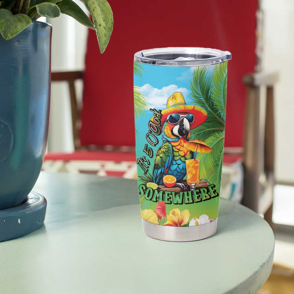 Always 5 O'clock Tumbler Cup Hawaiian Tropical Parrot - Polynesian Pride