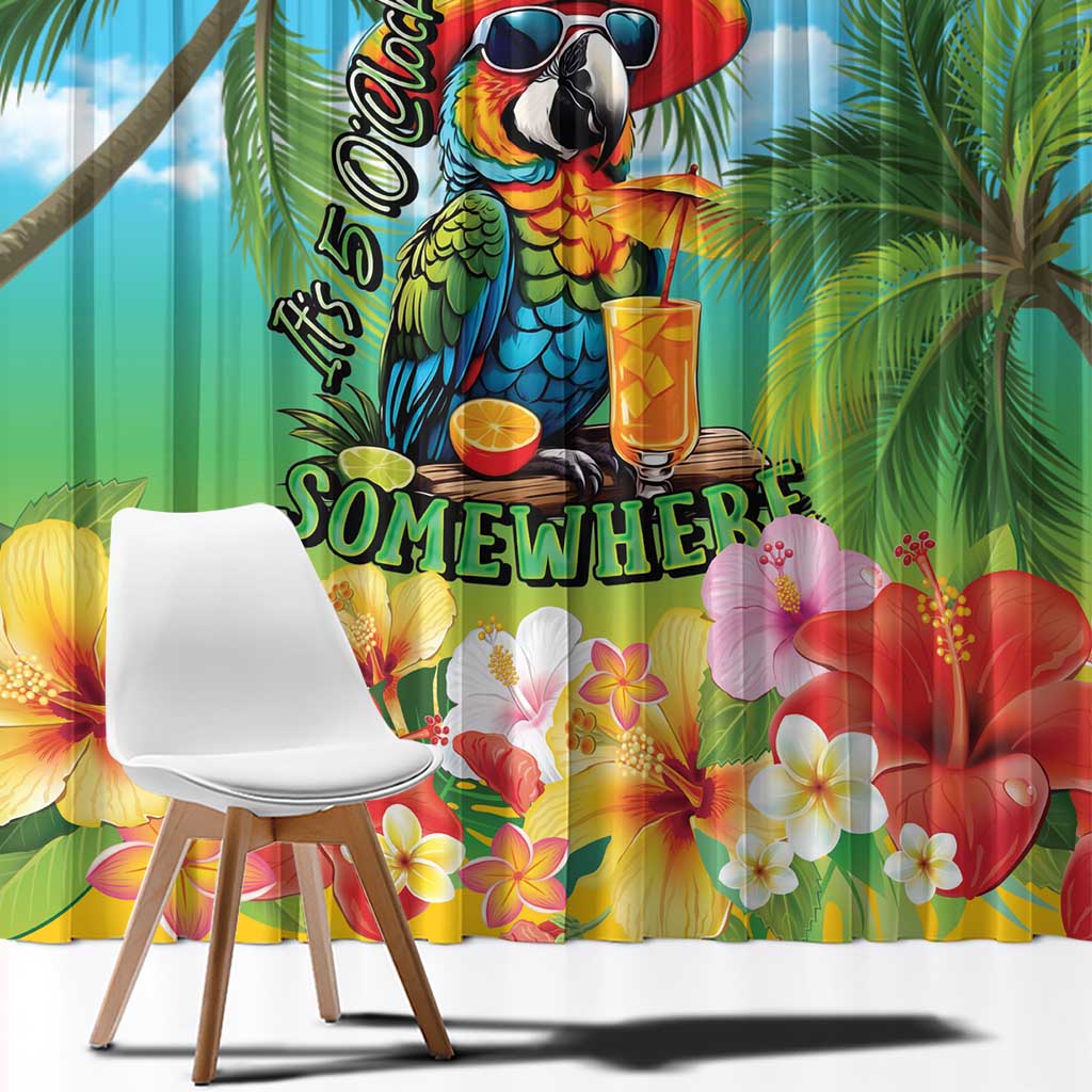Always 5 O'clock Window Curtain Hawaiian Tropical Parrot LT9 - Polynesian Pride