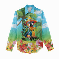 Always 5 O'clock Women Casual Shirt Hawaiian Tropical Parrot - Polynesian Pride