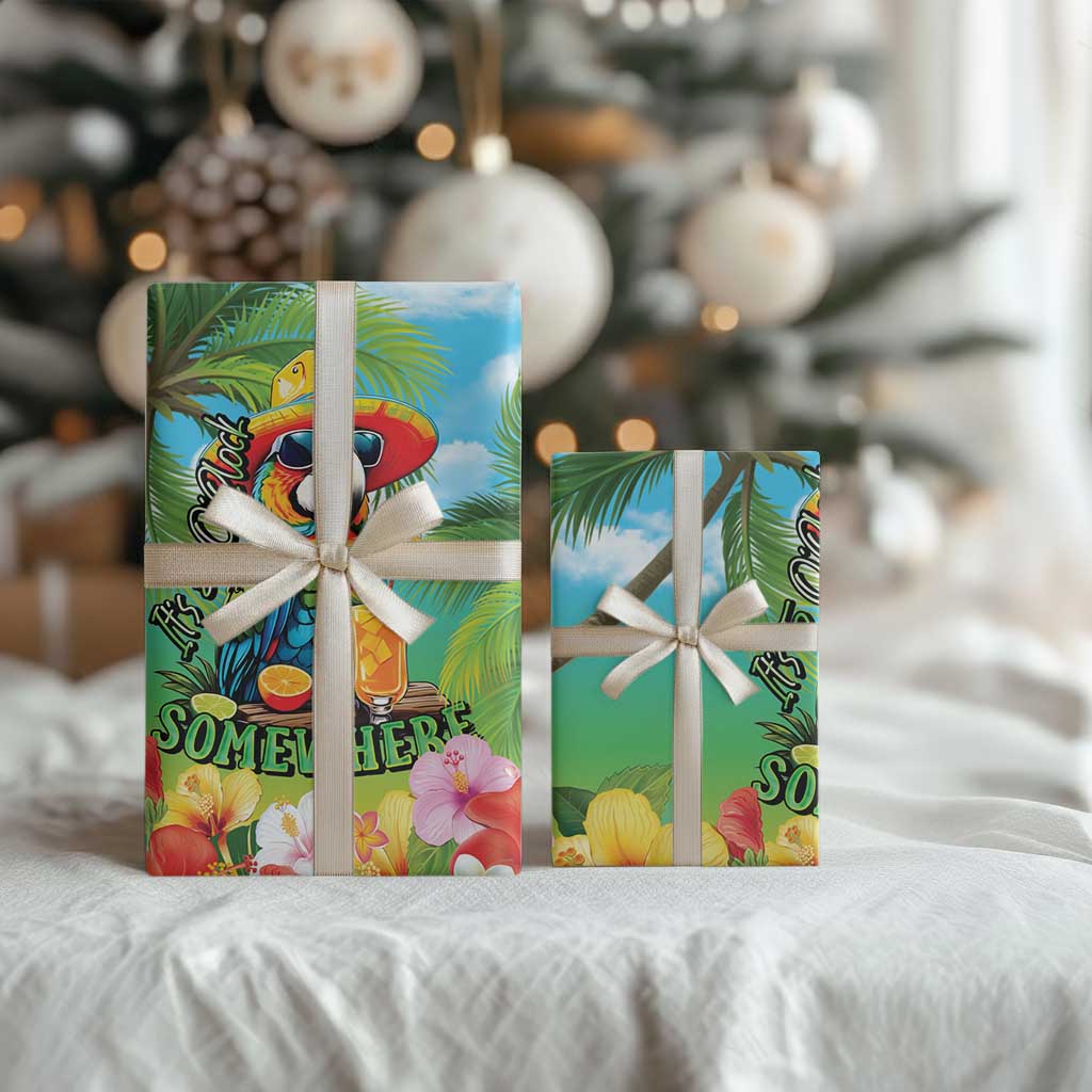 Always 5 O'clock Wrapping Paper Hawaiian Tropical Parrot - Polynesian Pride