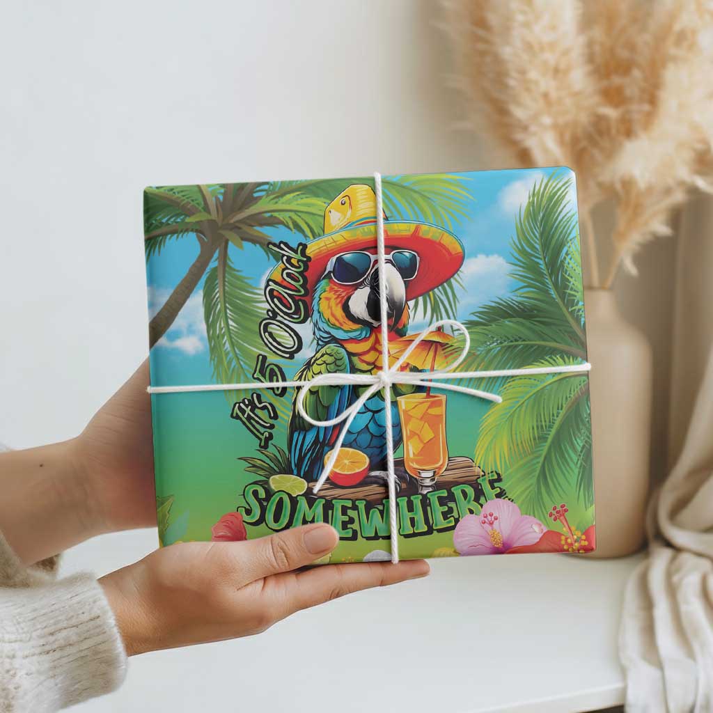 Always 5 O'clock Wrapping Paper Hawaiian Tropical Parrot - Polynesian Pride