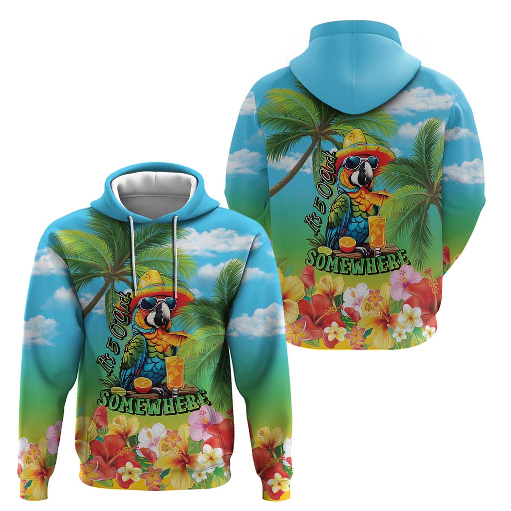 Always 5 O'clock Zip Hoodie Hawaiian Tropical Parrot - Polynesian Pride