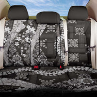 Hawaii Puakenikeni and Maile Lei Back Car Seat Cover Black Japanese Wave Style - Polynesian Pride