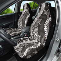 Hawaii Puakenikeni and Maile Lei Car Seat Cover Black Japanese Wave Style - Polynesian Pride