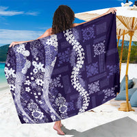 Hawaii Puakenikeni and Maile Lei Sarong Purple Japanese Wave Style - Polynesian Pride