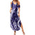 Hawaii Puakenikeni and Maile Lei Summer Maxi Dress Purple Japanese Wave Style - Polynesian Pride