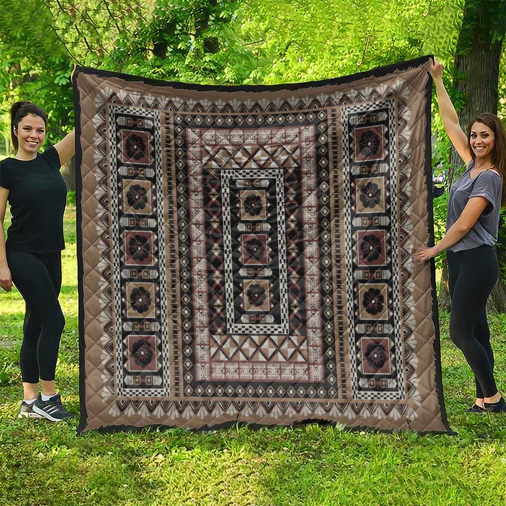 Bula Fiji Quilt Vintage Fijian Tribal Tapa Pattern - Polynesian Pride