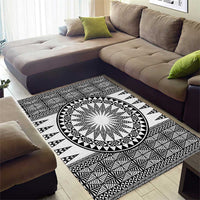 All White Tonga Malo e lelei Area Rug Vintage Ngatu Tribal Pattern LT9 - Polynesian Pride