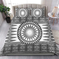 All White Tonga Malo e lelei Bedding Set Vintage Ngatu Tribal Pattern LT9 - Polynesian Pride