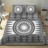 All White Tonga Malo e lelei Bedding Set Vintage Ngatu Tribal Pattern LT9 - Polynesian Pride