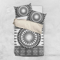 All White Tonga Malo e lelei Bedding Set Vintage Ngatu Tribal Pattern LT9 US Twin 172cm x 218cm White - Polynesian Pride