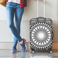 All White Tonga Malo e lelei Luggage Cover Vintage Ngatu Tribal Pattern - Polynesian Pride