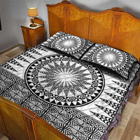 All White Tonga Malo e lelei Quilt Bed Set Vintage Ngatu Tribal Pattern LT9 - Polynesian Pride