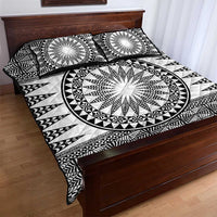 All White Tonga Malo e lelei Quilt Bed Set Vintage Ngatu Tribal Pattern LT9 - Polynesian Pride