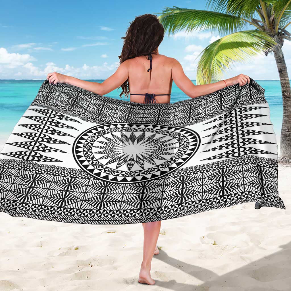 All White Tonga Malo e lelei Sarong Vintage Ngatu Tribal Pattern LT9 - Polynesian Pride