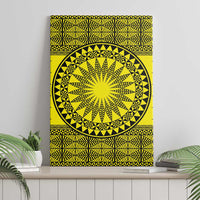 All Yellow Tonga Malo e lelei Canvas Wall Art Vintage Ngatu Tribal Pattern - Polynesian Pride