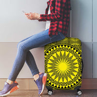 All Yellow Tonga Malo e lelei Luggage Cover Vintage Ngatu Tribal Pattern - Polynesian Pride