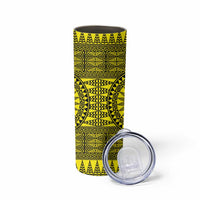 All Yellow Tonga Malo e lelei Skinny Tumbler Vintage Ngatu Tribal Pattern - Polynesian Pride