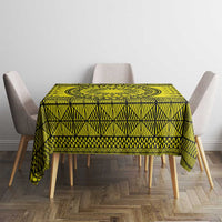 All Yellow Tonga Malo e lelei Tablecloth Vintage Ngatu Tribal Pattern - Polynesian Pride