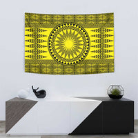All Yellow Tonga Malo e lelei Tapestry Vintage Ngatu Tribal Pattern - Polynesian Pride