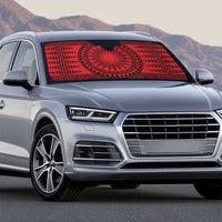 All Red Tonga Malo e lelei Auto Sun Shade Vintage Ngatu Tribal Pattern - Polynesian Pride