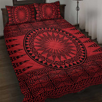 All Red Tonga Malo e lelei Quilt Bed Set Vintage Ngatu Tribal Pattern LT9 Red - Polynesian Pride