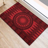 All Red Tonga Malo e lelei Rubber Doormat Vintage Ngatu Tribal Pattern - Polynesian Pride