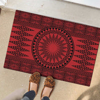 All Red Tonga Malo e lelei Rubber Doormat Vintage Ngatu Tribal Pattern - Polynesian Pride