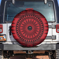 All Red Tonga Malo e lelei Spare Tire Cover Vintage Ngatu Tribal Pattern LT9 Red - Polynesian Pride