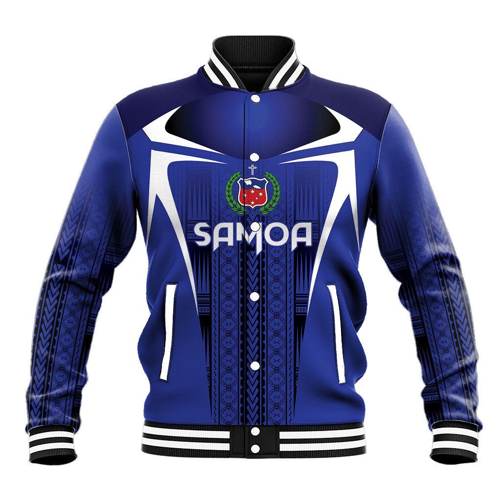 2026 Rugby Nations Series Custom Manu Samoa Baseball Jacket LT9 Unisex Blue - Polynesian Pride