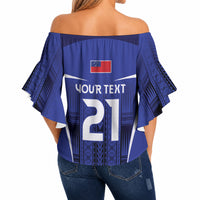 2026 Rugby Nations Series Custom Manu Samoa Off Shoulder Wrap Waist Top LT9 - Polynesian Pride
