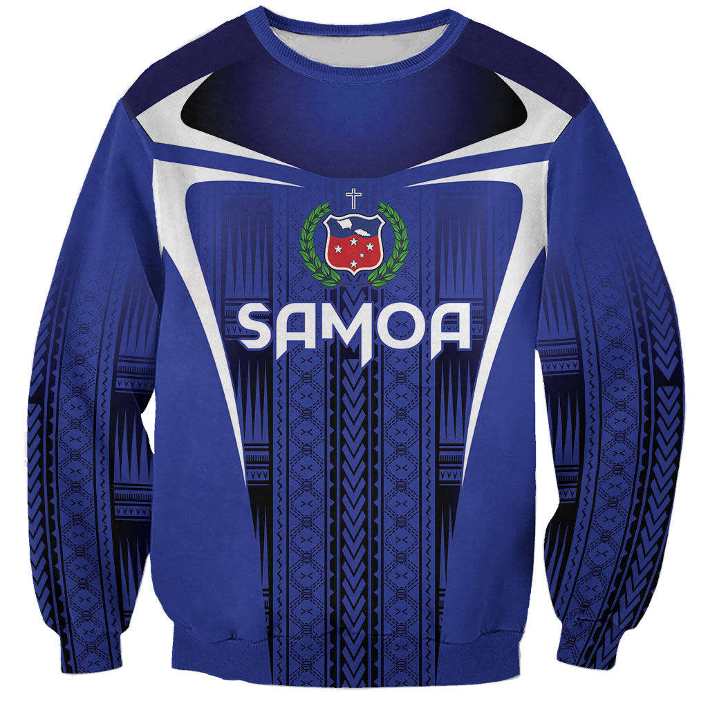 2026 Rugby Nations Series Custom Manu Samoa Sweatshirt LT9 Unisex Blue - Polynesian Pride